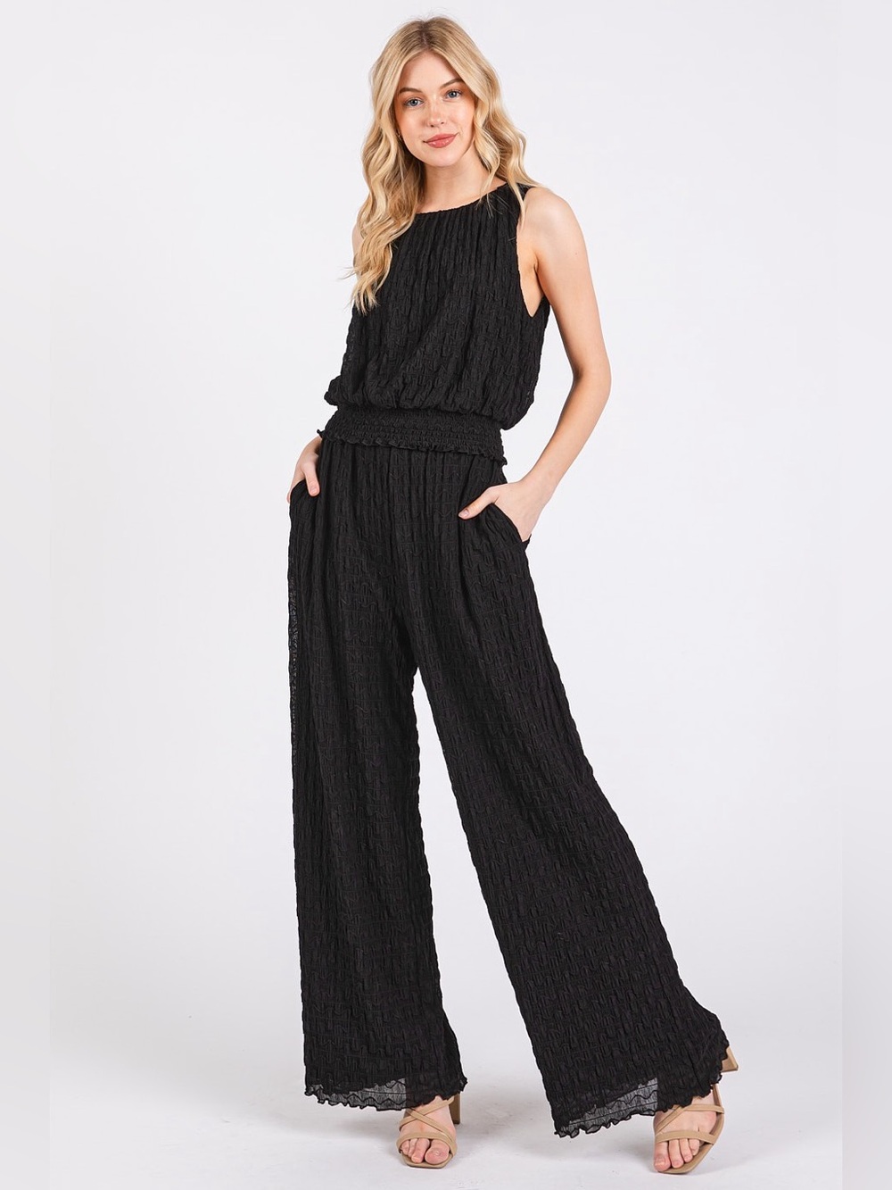 Mittoshop Textured Stretchy Crop Tank and Pants Set